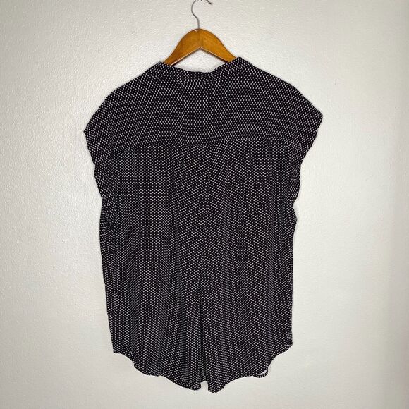 Jachs Girlfriend Women’s 2XL Black & White Polka Dot Heart Button Down Blouse - Picture 6 of 12